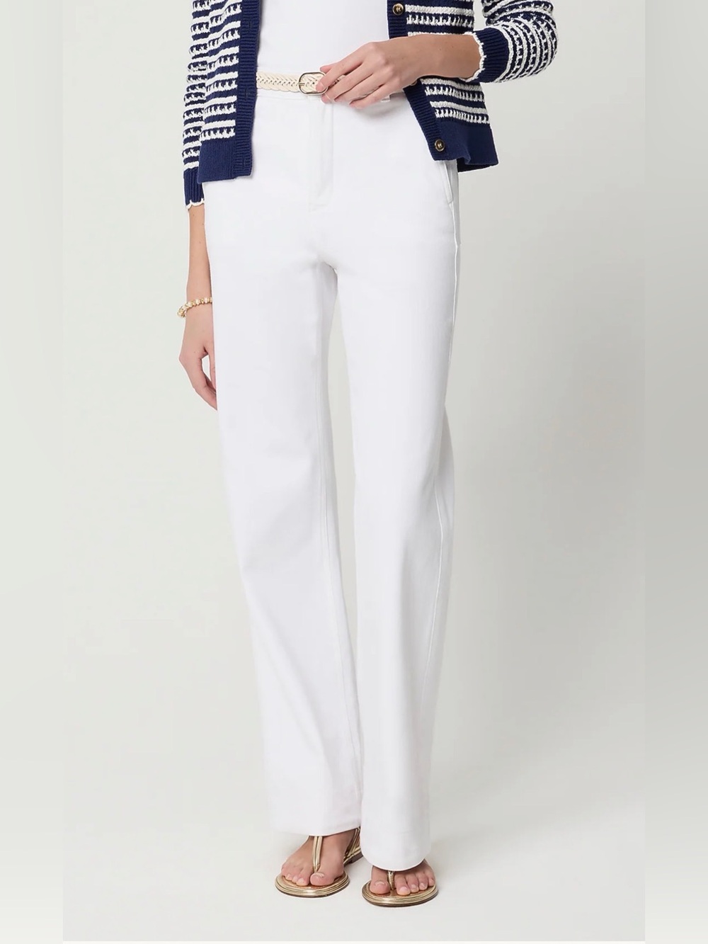 J. Crew White drapey denim trouser • size 28 • CI765